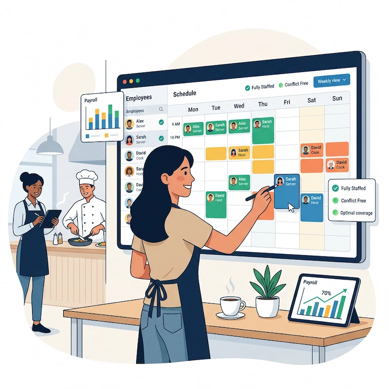 Employee scheduling calendar interface